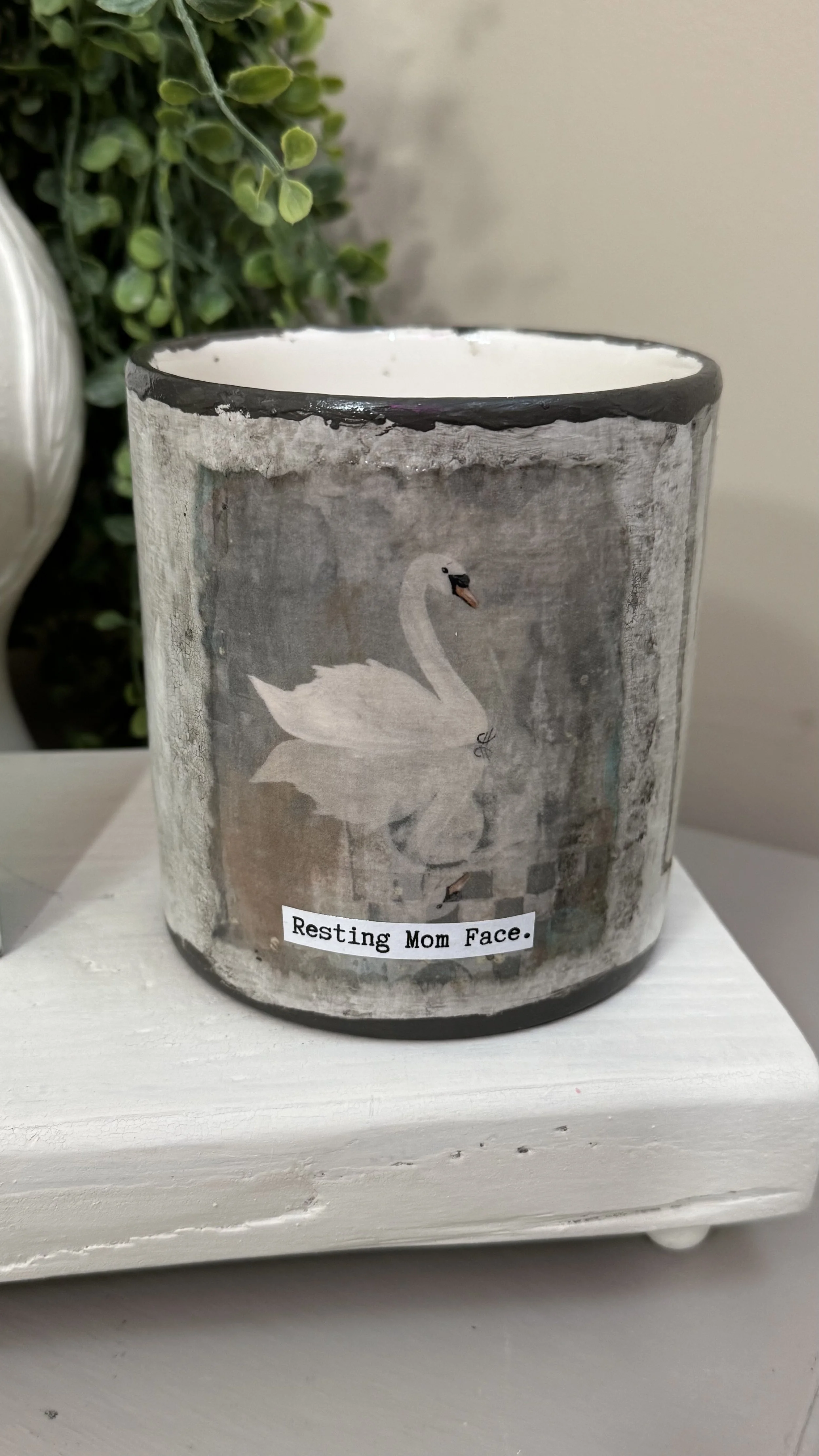 Upcycled ceramic canister