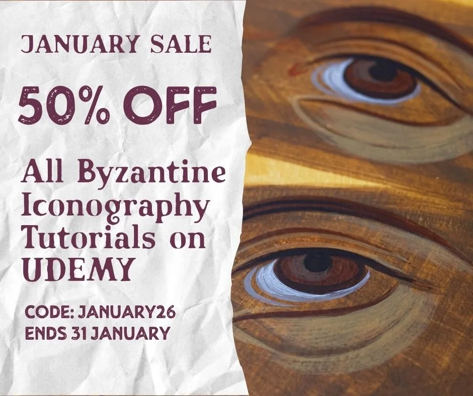 JANUARY SALE! 50% off all Byzantine Iconography Tutorials on Udemy!