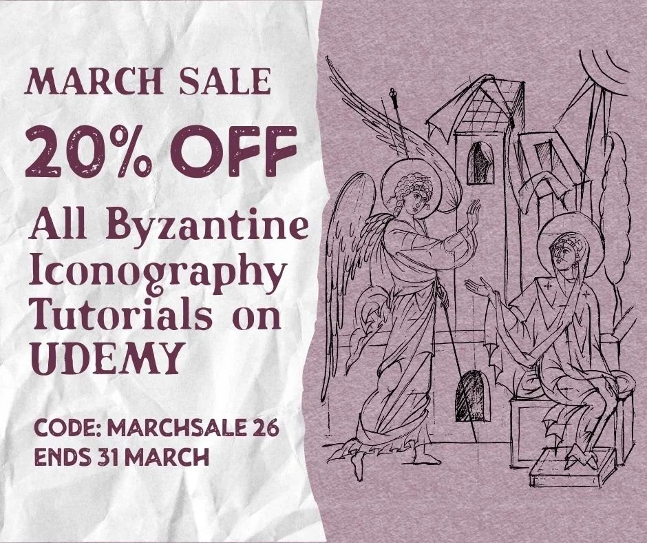MARCH SALE! 20% off all Byzantine Iconography Tutorials on Udemy! 