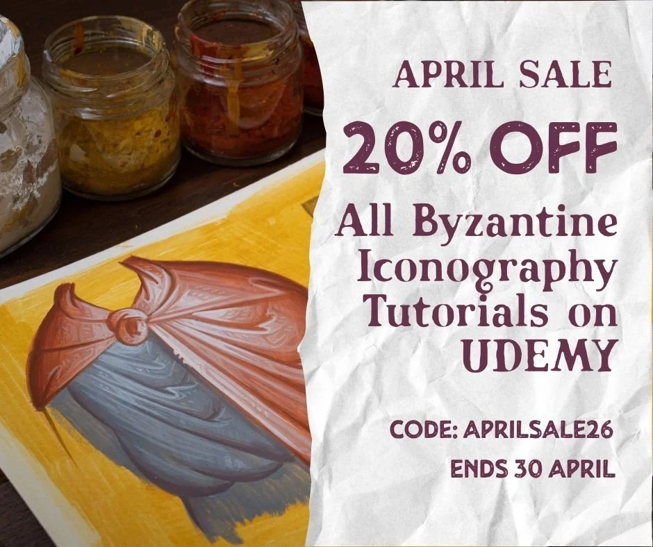 APRIL SALE! 20% off all Byzantine Iconography Tutorials on Udemy! 
