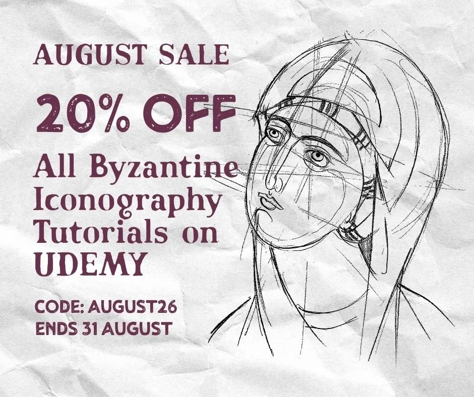 AUGUST SALE! 20% off all Byzantine Iconography Tutorials on Udemy! 
