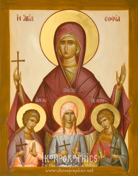 Sts Sophia, Faith, Hope and Love 22x28cm 2011