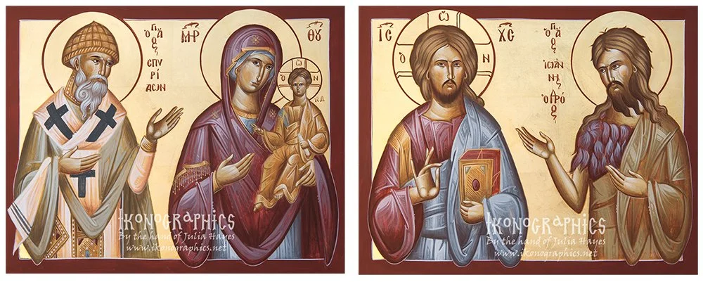 Veneration Icons for the Iconostasis of the Monastery of St Spyridon, Promyri, Greece, 30x40cm 2017