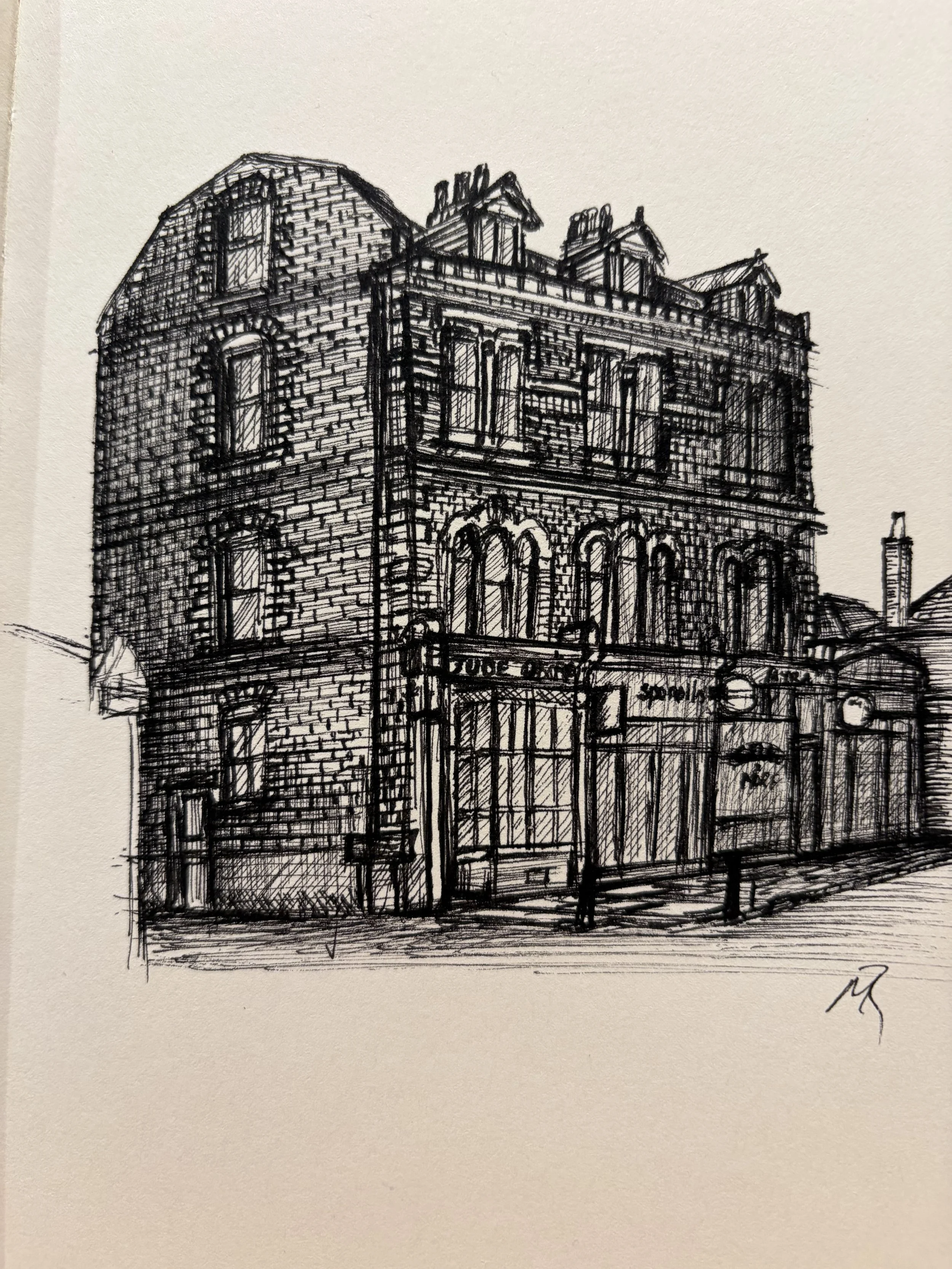 Urban sketch teddington pen and ink - Mark Mannering Barton