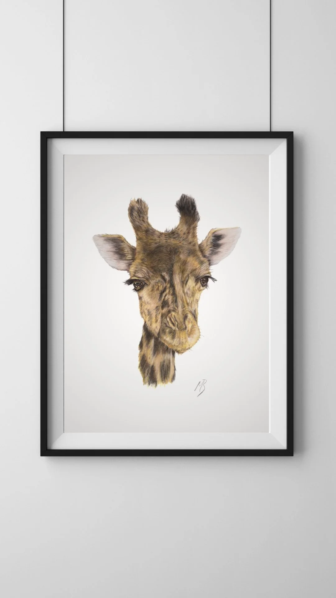 Giraffe Custom Pet Portrait Drawn in Teddington South West London