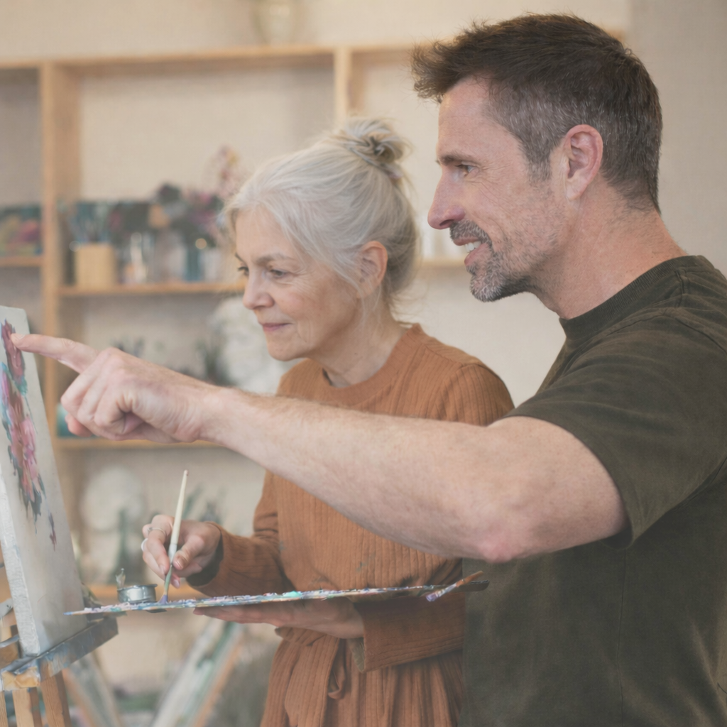 Adult art tuition in Teddington studio with one-to-one painting guidance