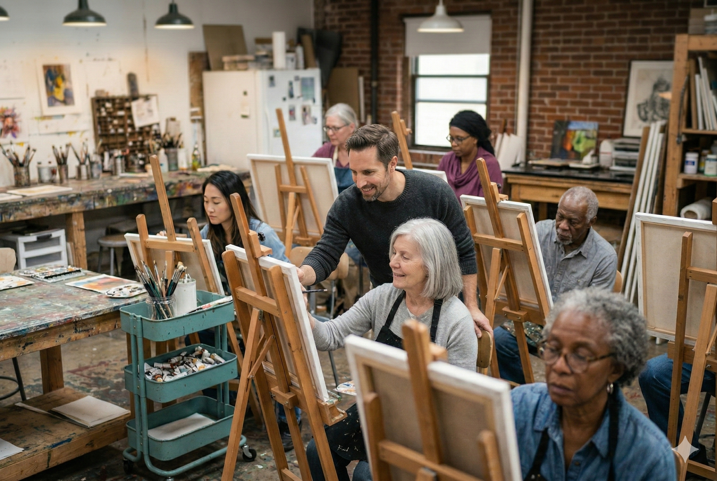 Adult art classes in South West London studio setting with private drawing tuition.