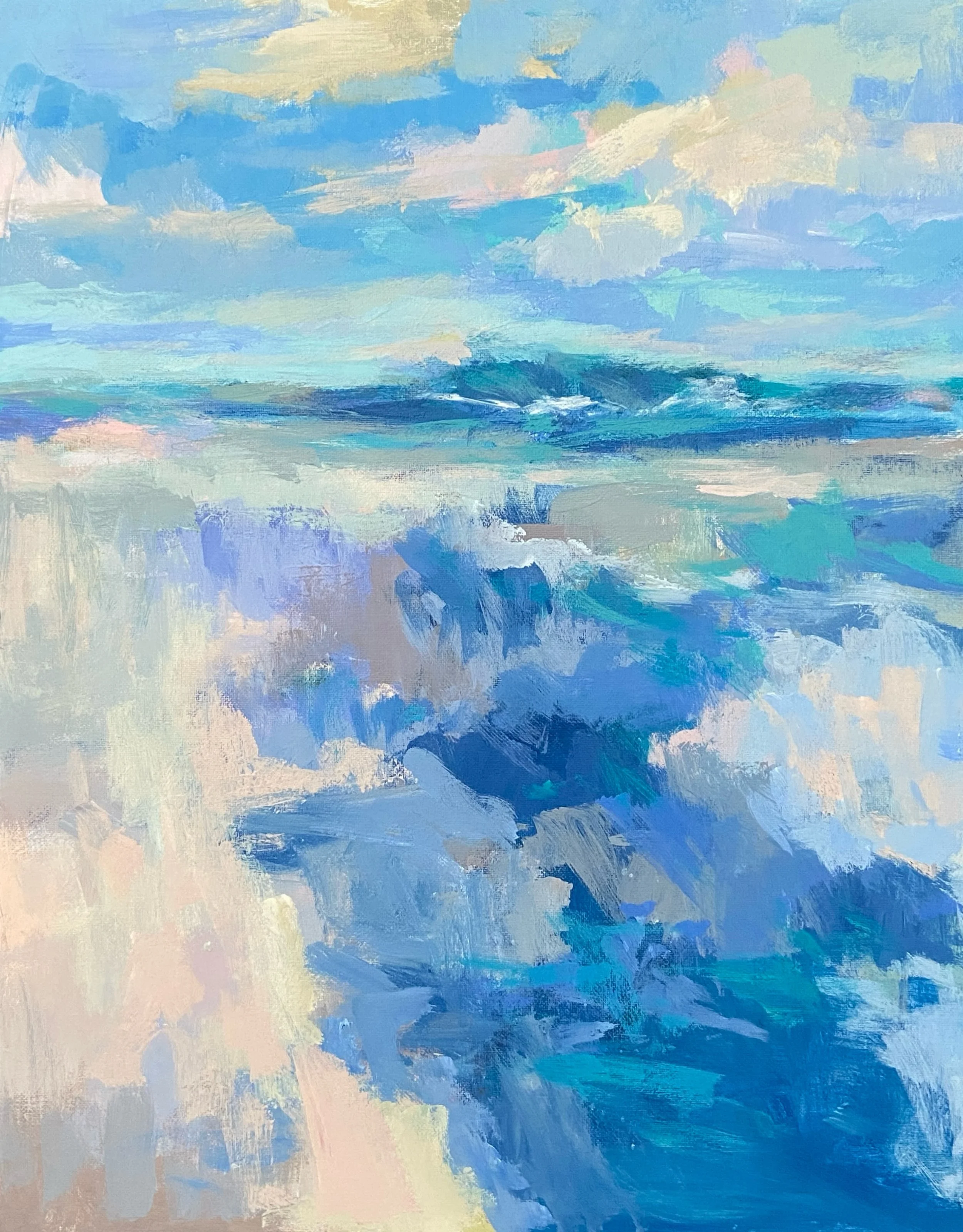 Feeling beachy today. 11x14 #acrylic #seascape #joycesheltonstudio
