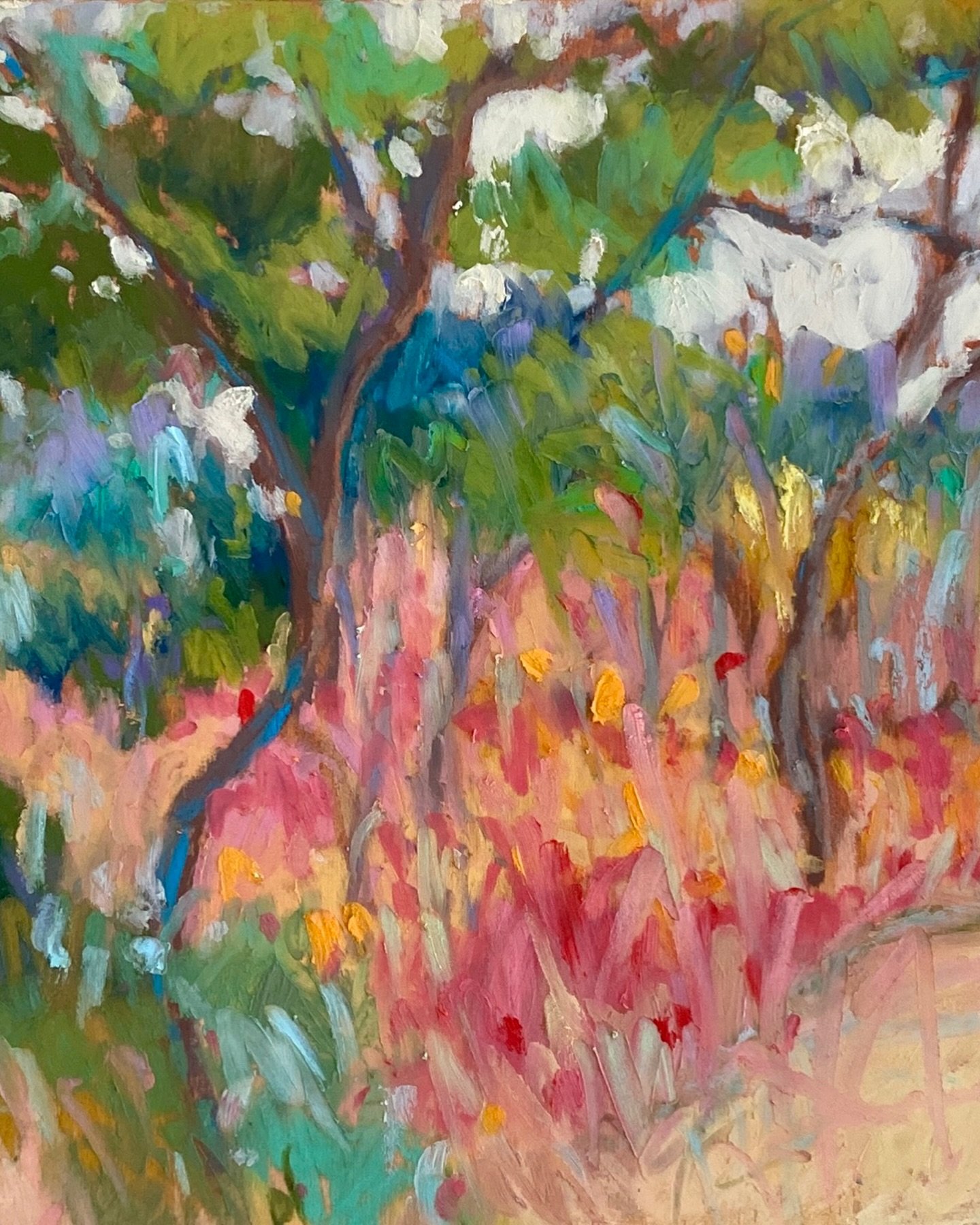 &ldquo;Michigan Summer&rdquo; Off to a new home! #oilpastel on cradled wood #pastel #landscapepainting #joycesheltonstudio