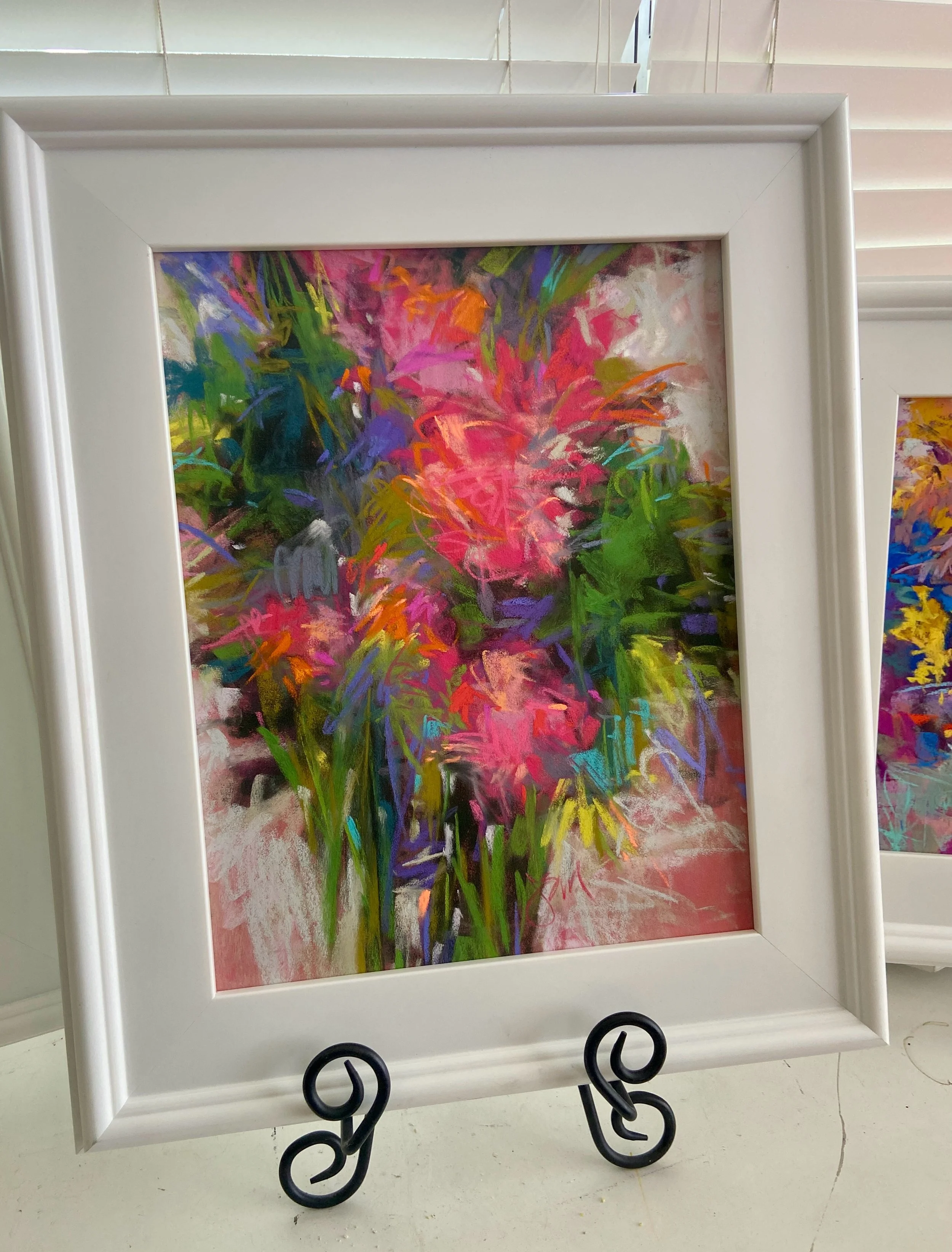 Flowers today! #abstract flowers #pastel #softpastels on #pastelmat #joycesheltonstudio