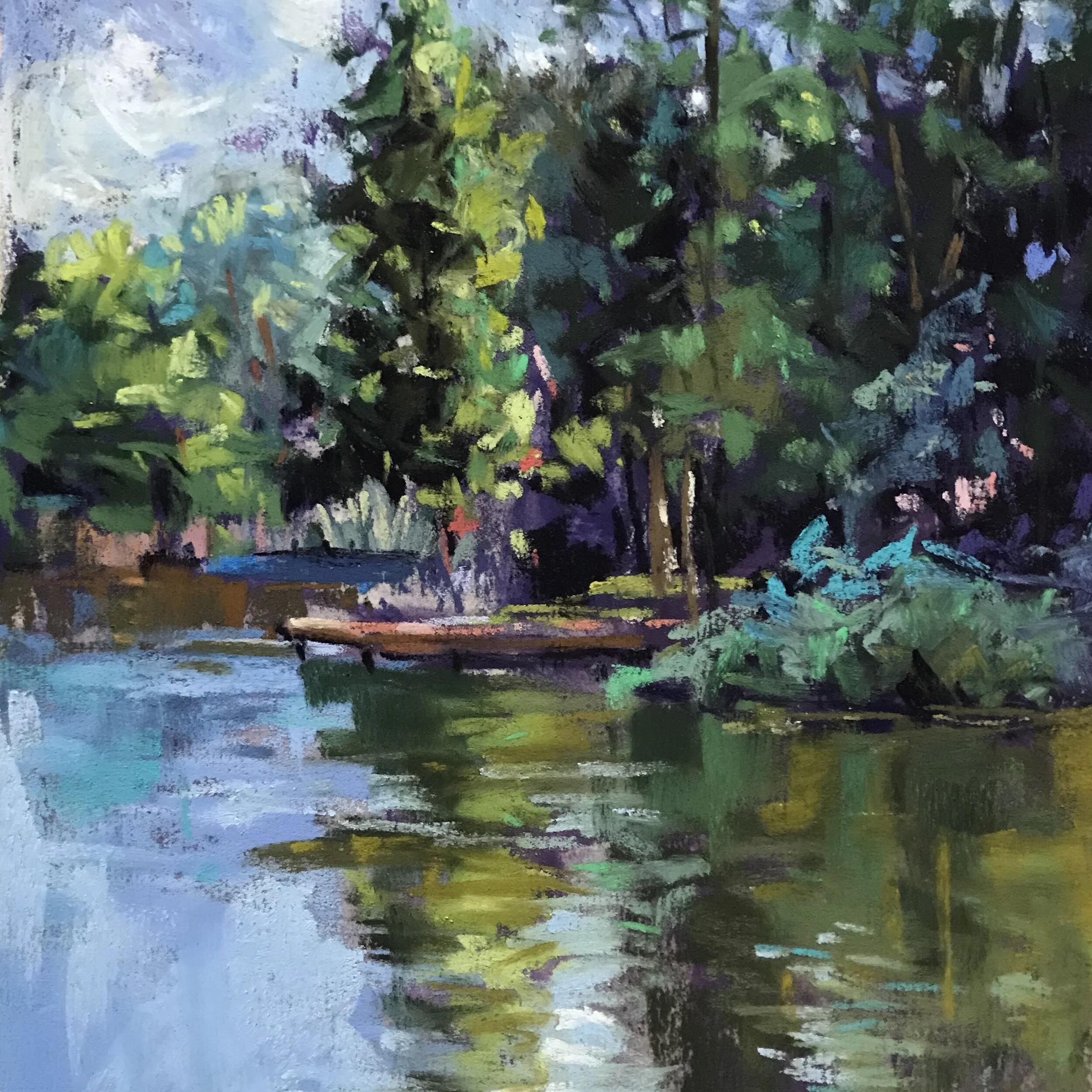 Good Morning Lake Orienta • Soft Pastel On Pastel Paper • 8" X 8"