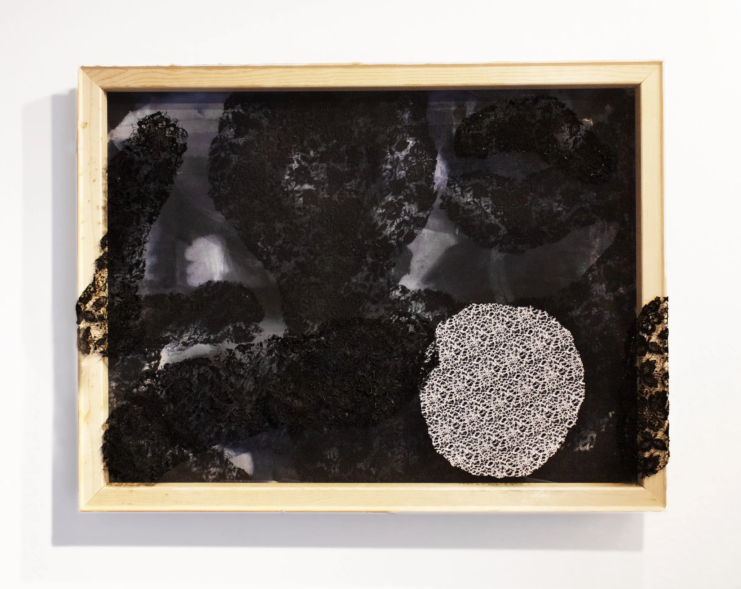 What Can The Sun Not Give Me?
Oil, acrylic, lace, tulle, and plywood on linen.
30" in. x 40" in. 
2025