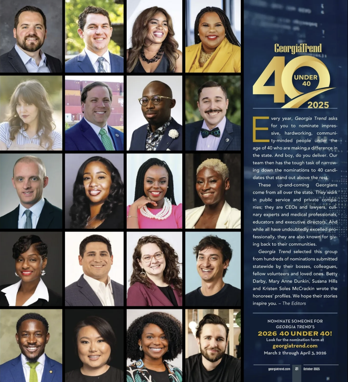 Georgia Trend's 40 Under 40 2025
