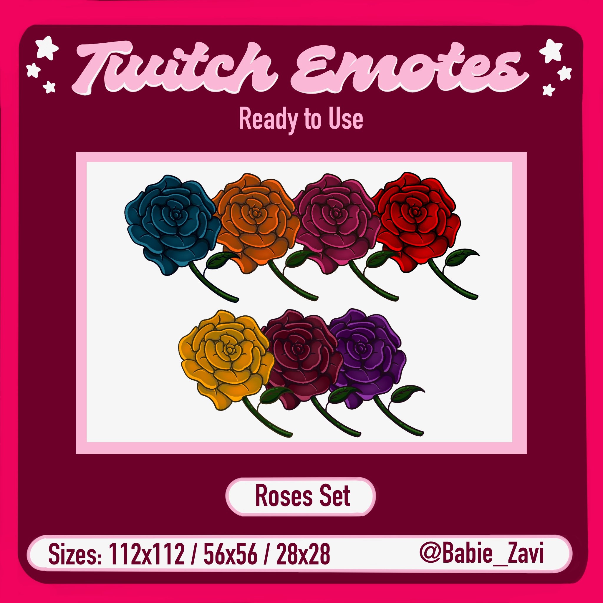 Roses Emote/Badge Set - Twitch