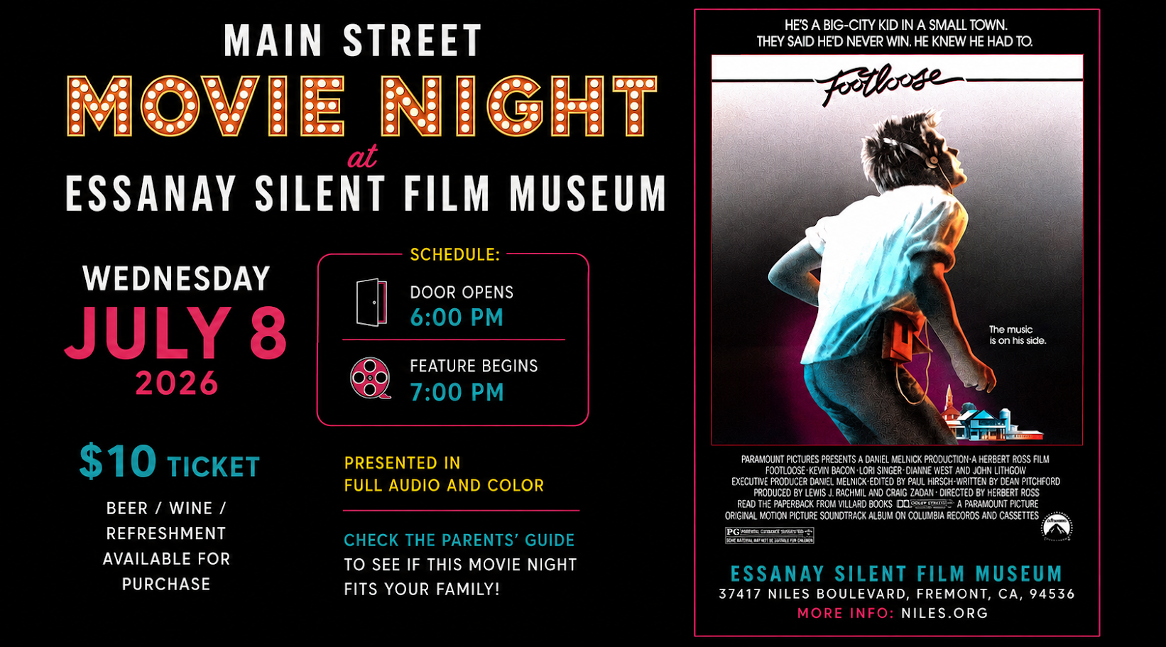 Movie Night at Niles Silent Film Museum