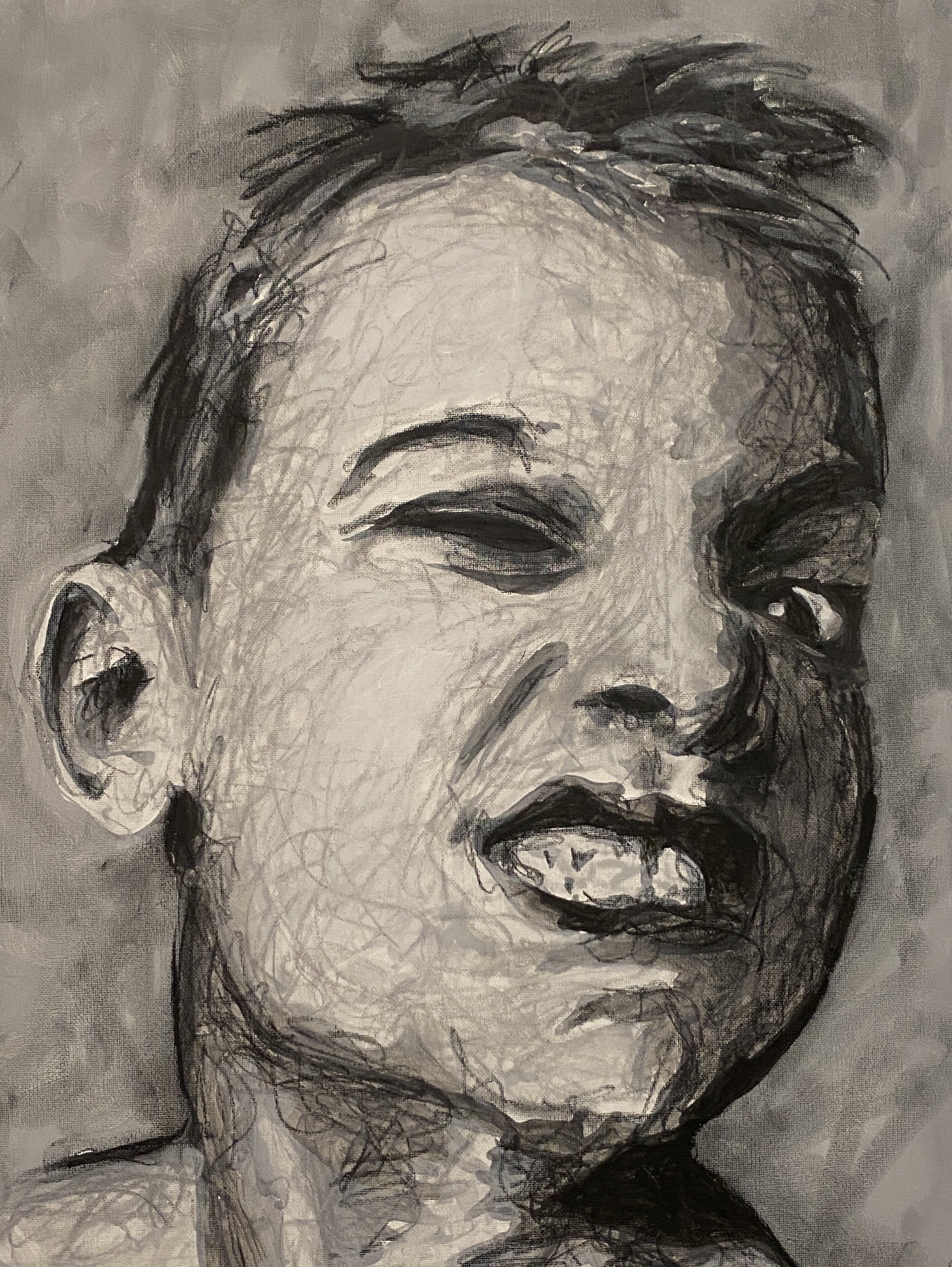 Adam
2016
19" x 25" 
Charcoal, ink on paper