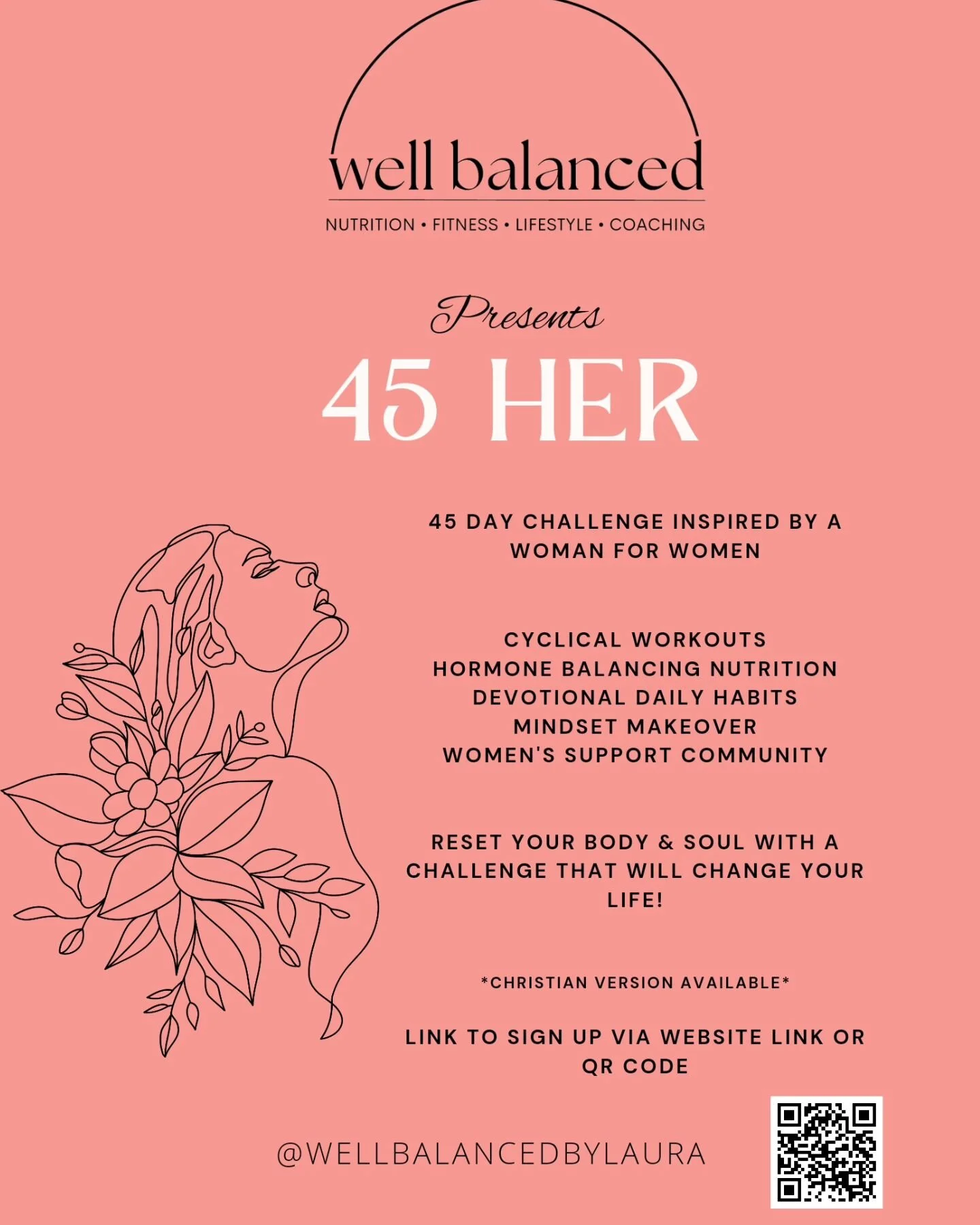 New month &amp; new exciting things to come for Well Balanced🙌🩷🎉

Introducting my new program/challenge for HER🩷 🎉

This is a 45 day challenge for women who want to create structure and balance in their daily lives that match their energy levels