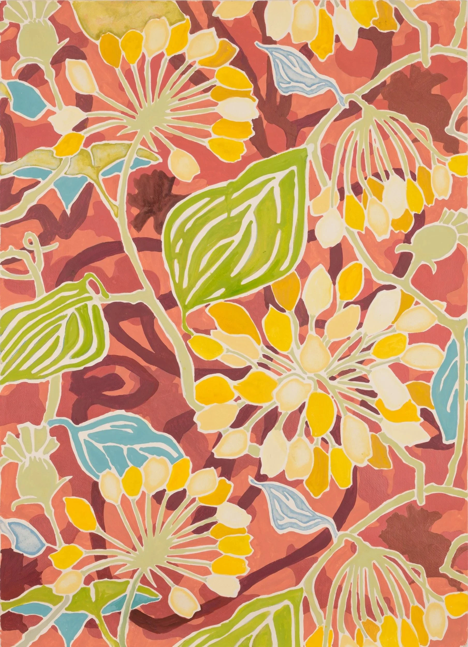 Agapanthus 28 x 22 Gouache on paper