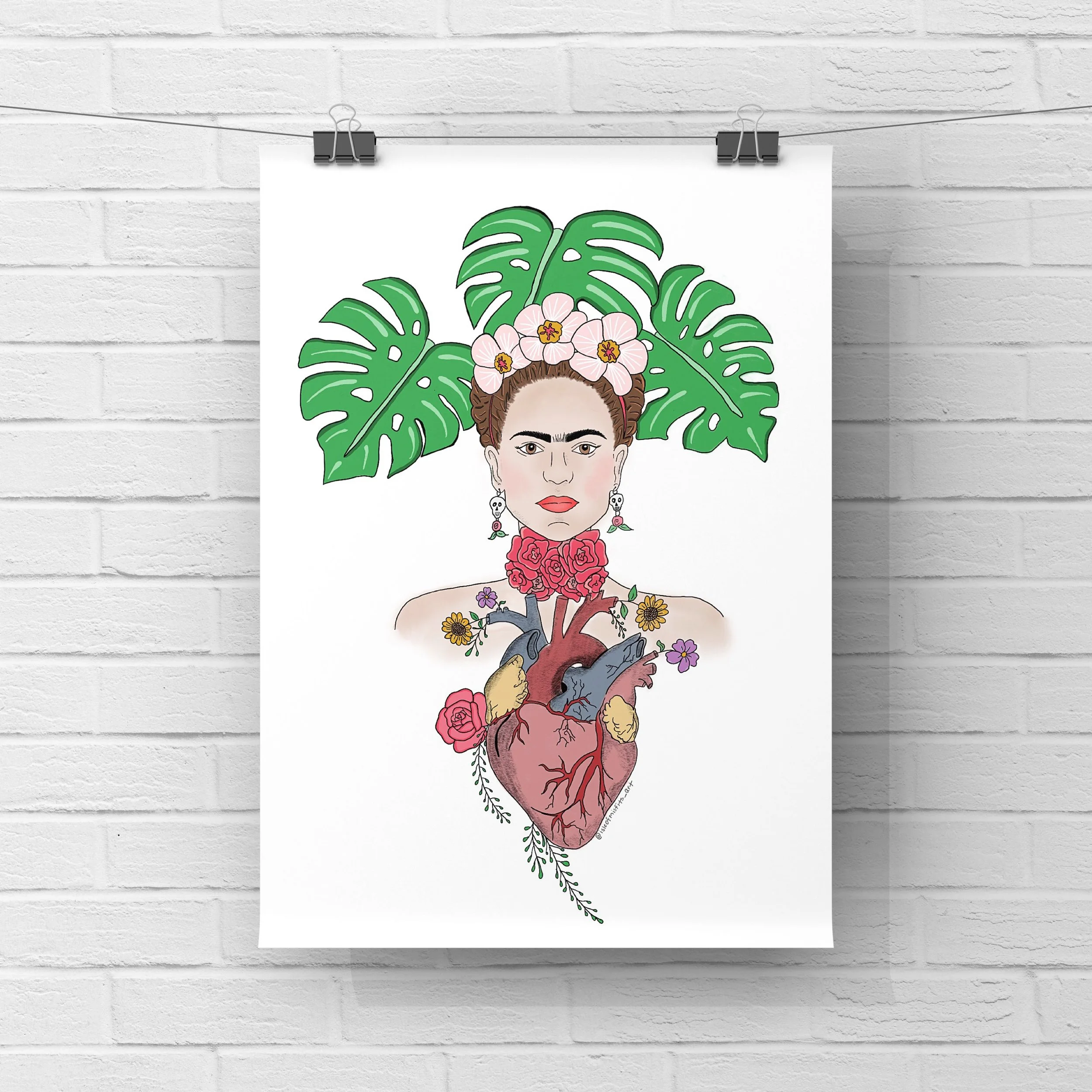 Frida Kahlo Anatomical Heart Print