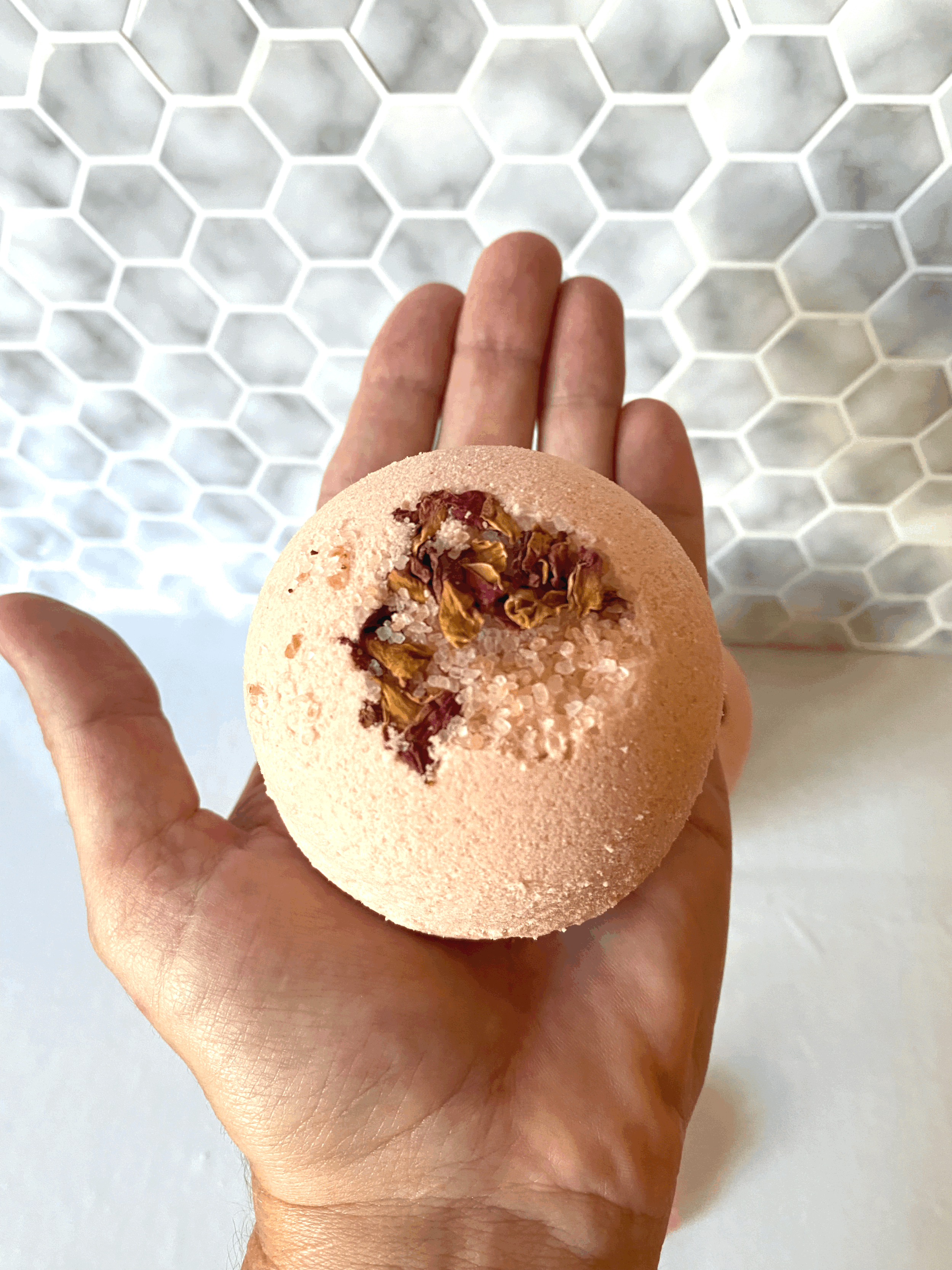 Rose & Geranium Bath Bomb (with hidden crystal)