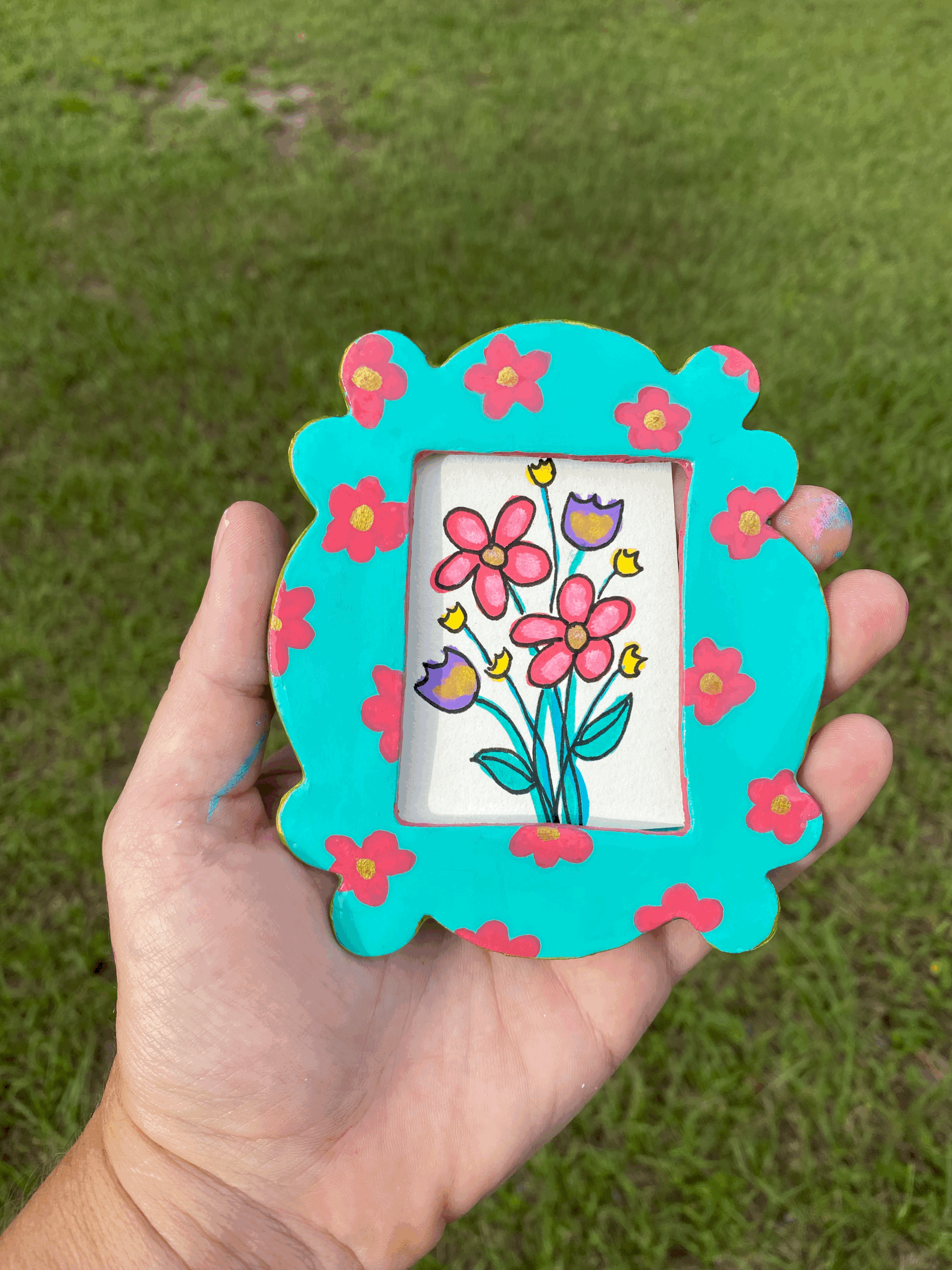 Magnetic Flower Frame (with bouquet drawing)