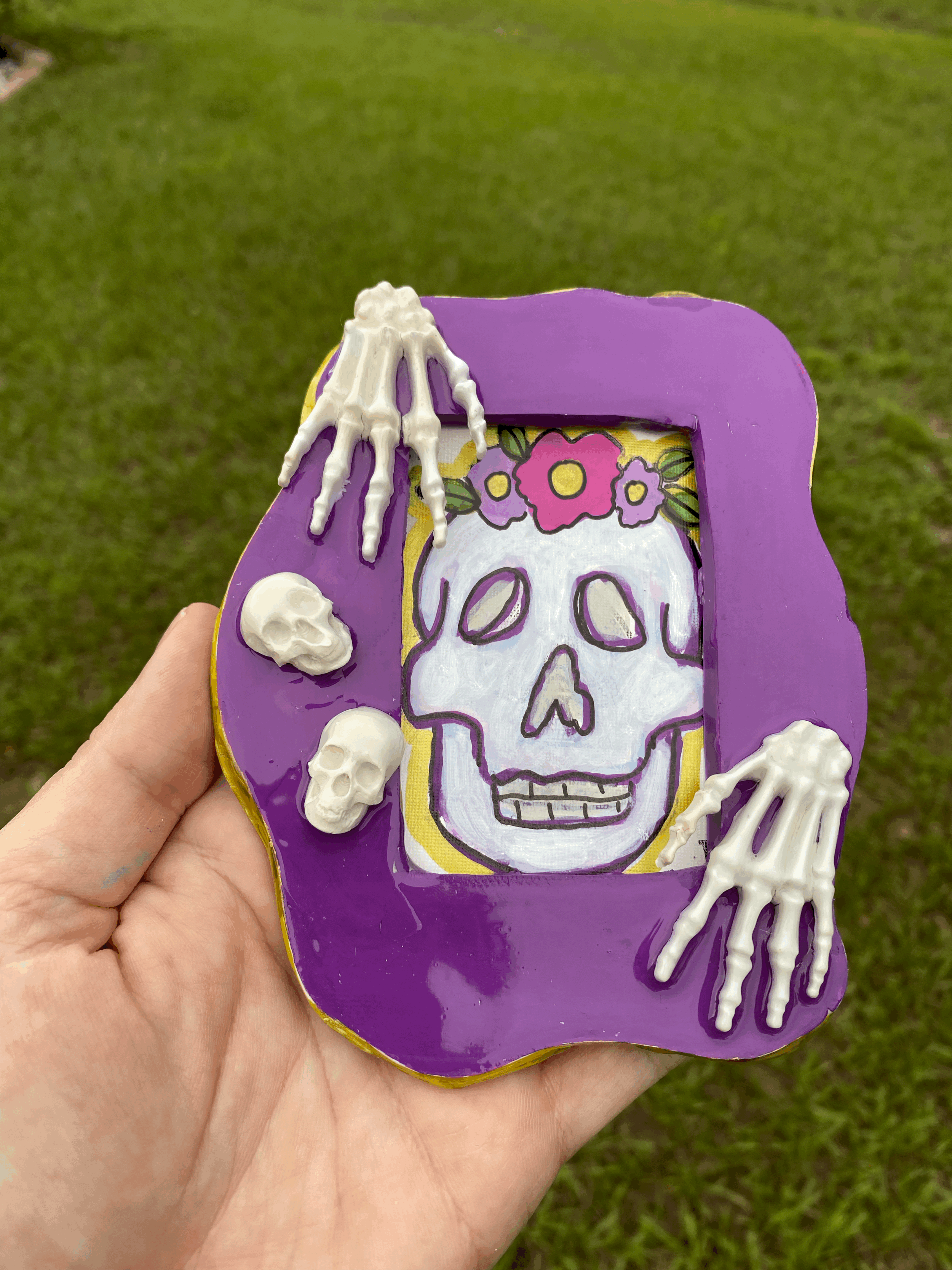 Skeleton Hands Frame (with skull drawing)