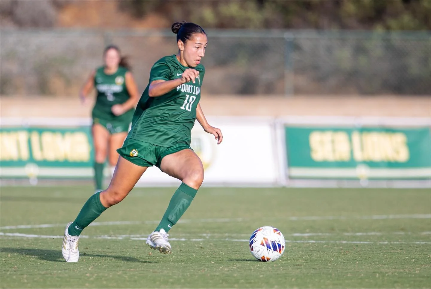 PLNU Grad Student Kylie Garcia (10) strikes first against MSU Denver on September 18, 2025, in San Diego, California.
#gramercyarts #plnuwsoccer #plnusealions #msudenverwsoc #soccer #sandiego