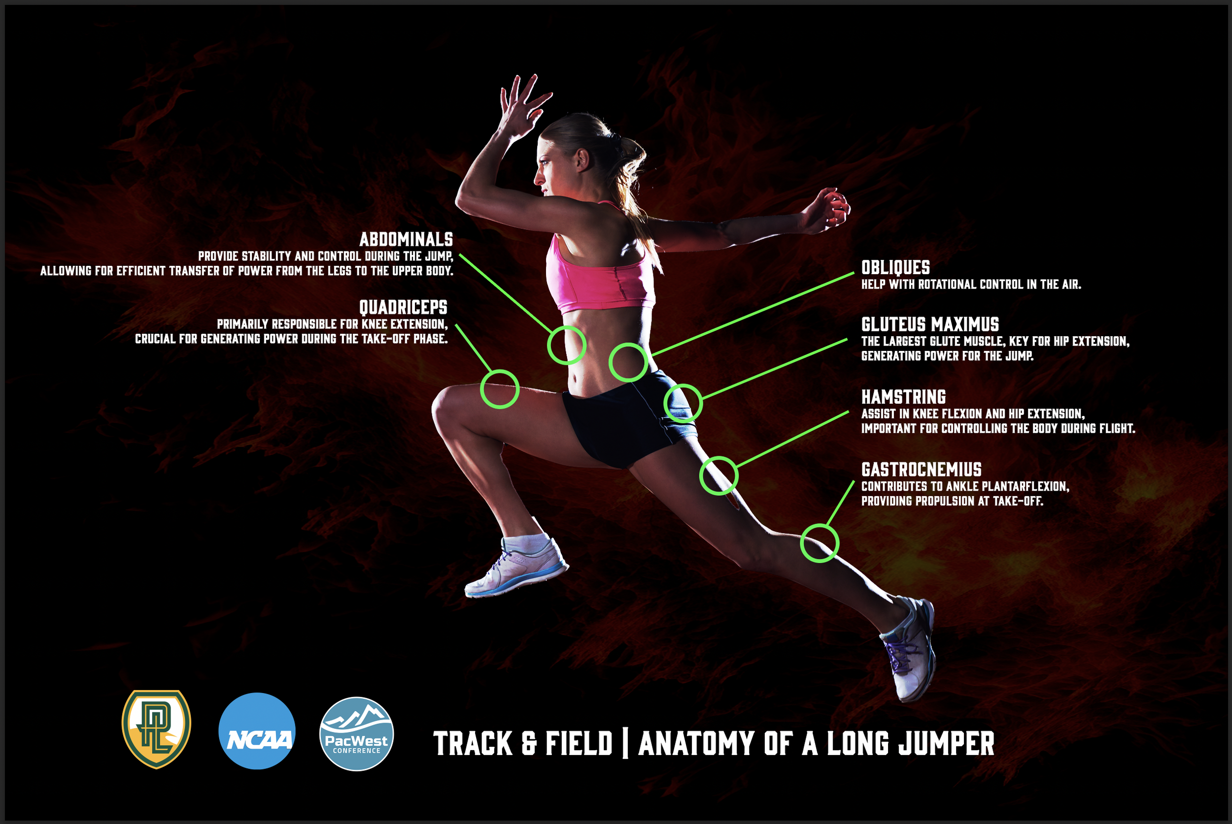 Photograph of the female athlete is from the internet.  I created the graphics.