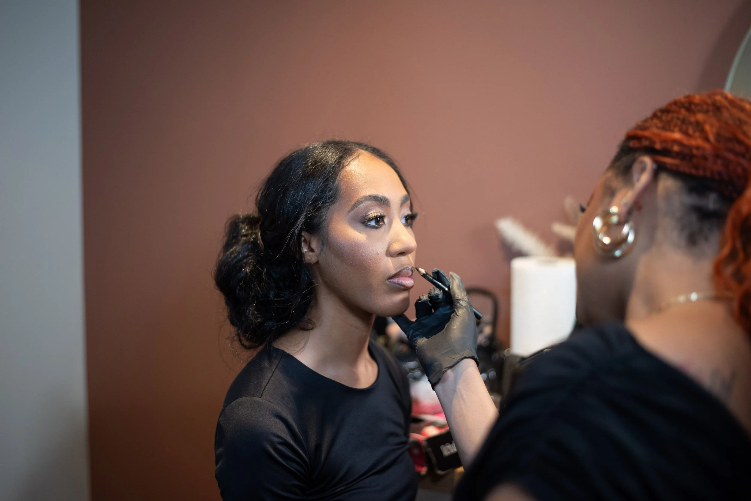 Soft smokey glam by Kenya Beat Makeup Artistry on brown skin model for a fashion show in Charlotte, NC.