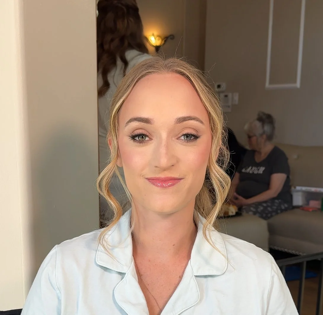 soft glam makeup on a bridesmaid light-medium skin by Kenya Beats Makeup Artistry at Bella Collina Mansion in Stokesdale, NC