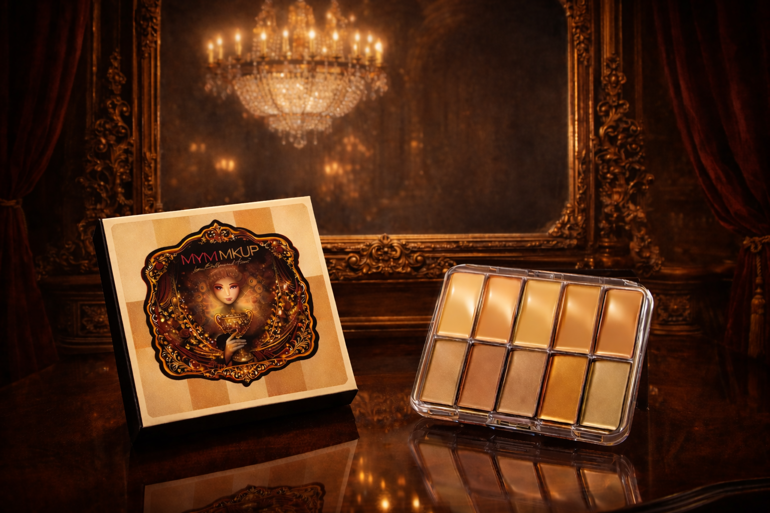 HD Foundation Palette cinema make up. Very natural looking coverage but powerful coverage.