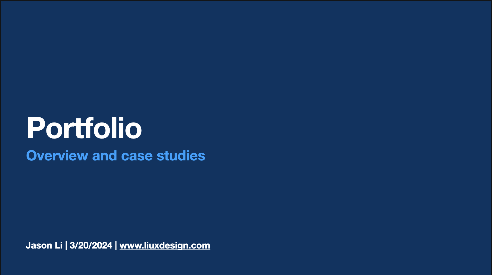 Presentation to Portfolio