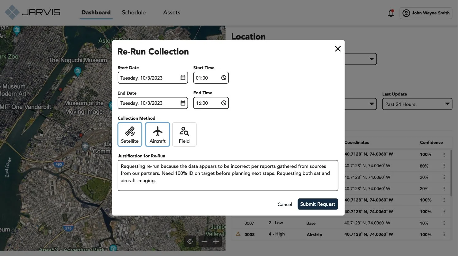 Analyst re-running image collection