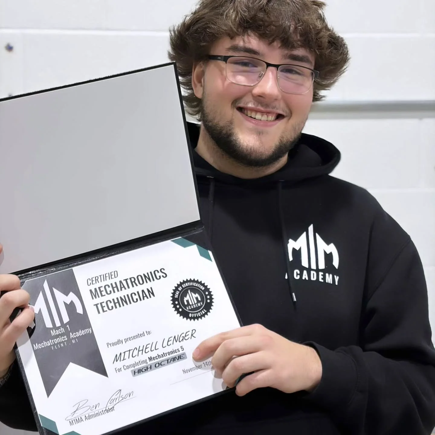 💢 CONGRATULATIONS MITCHELL 💢
💢 HIGH OCTANE STATUS! 💢

Mitchell came to Mach 1 a week after high school graduation and did an amazing job! He had a little Mechatronics history from GCI (Skill Center) right down the road and absolutely put his nose