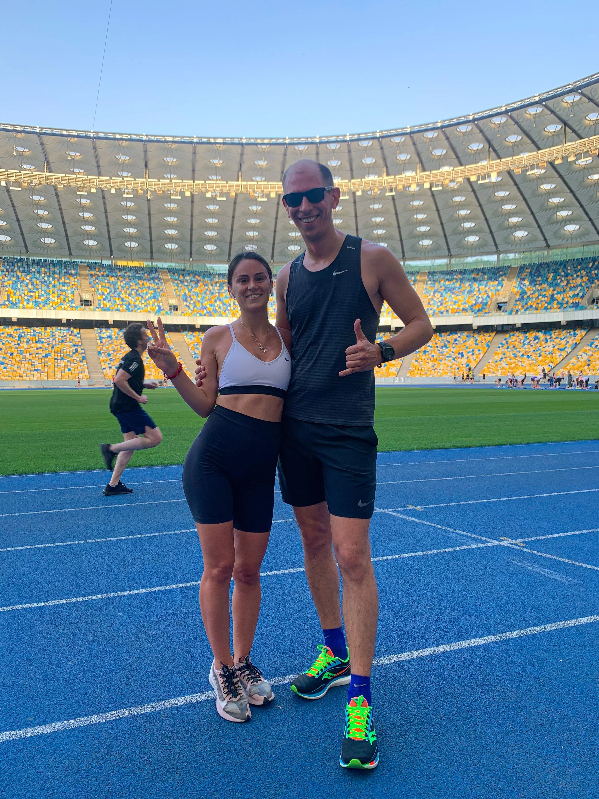 Running at the Kyiv’s Olympic Stadium 🏃‍♀️🇺🇦✨