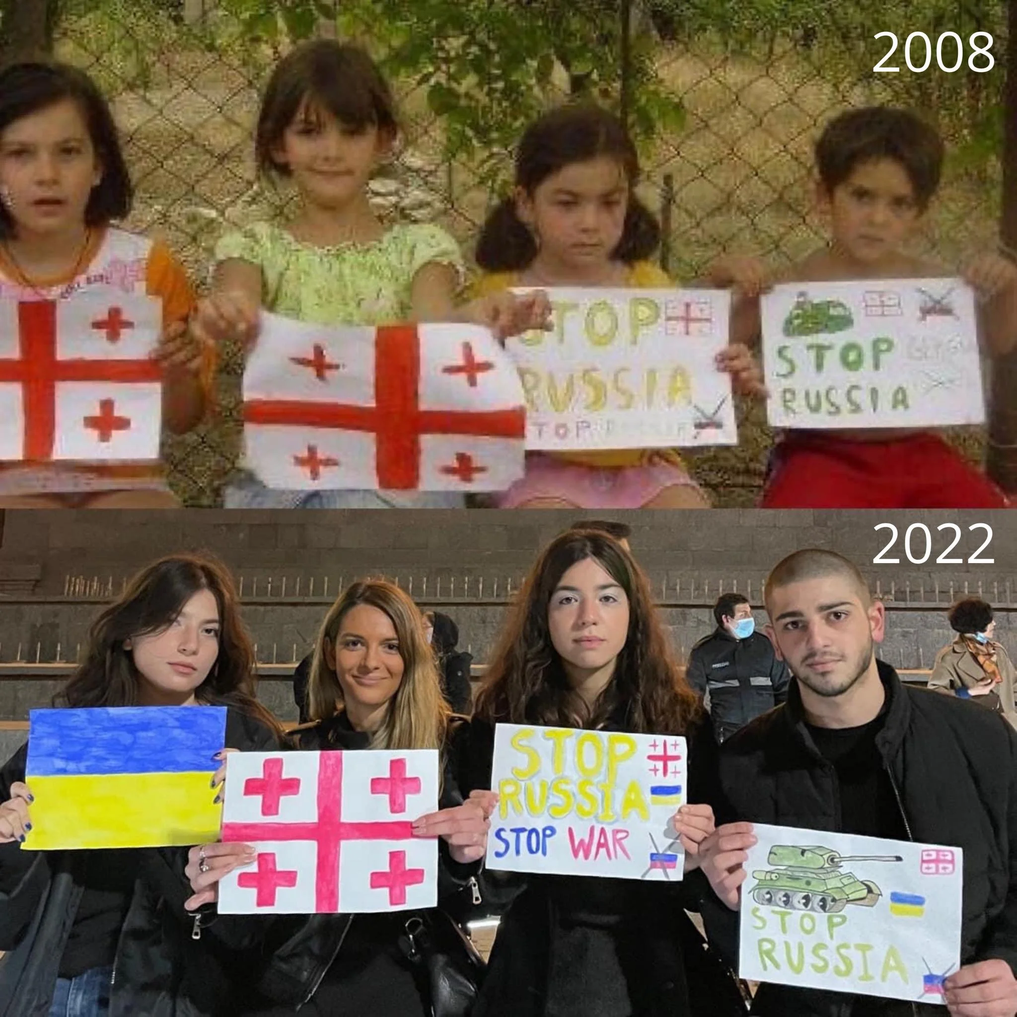 14 Years Apart — But the Same Stand for Freedom 🇬🇪🇺🇦✨
