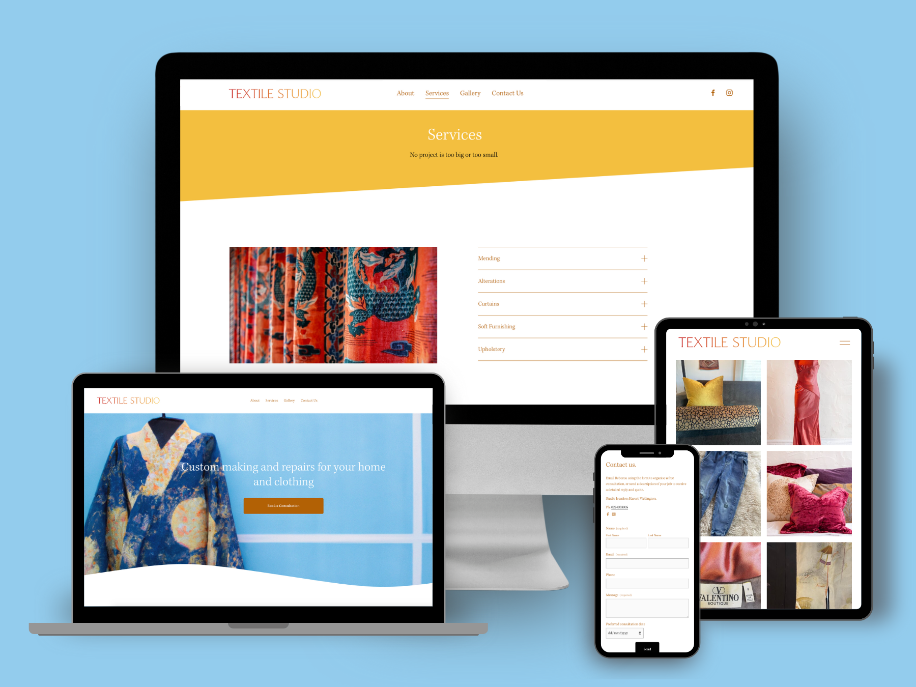 Textile Studio website images