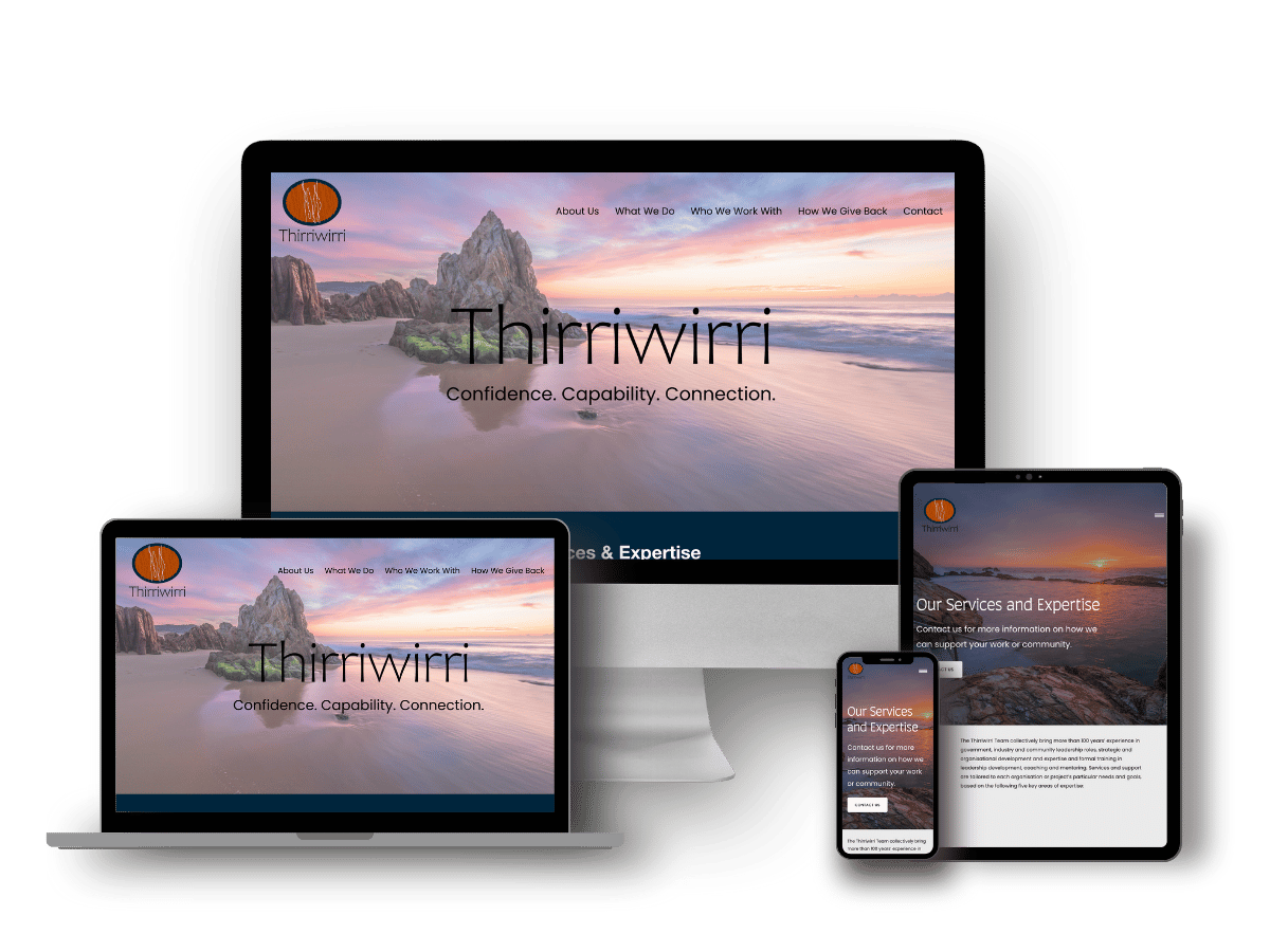 Thirriwirri website responsive screens examples