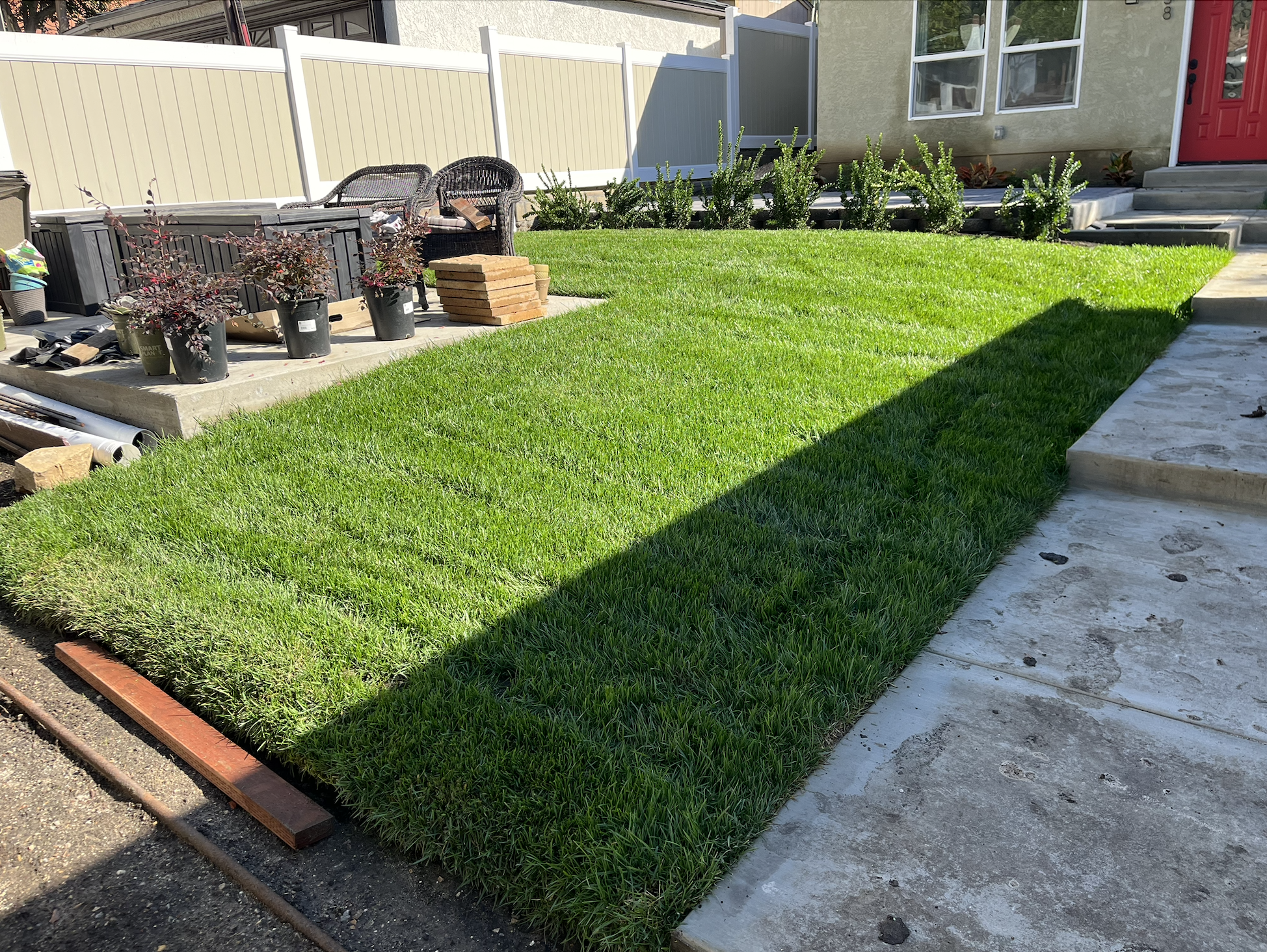 Landscaping after