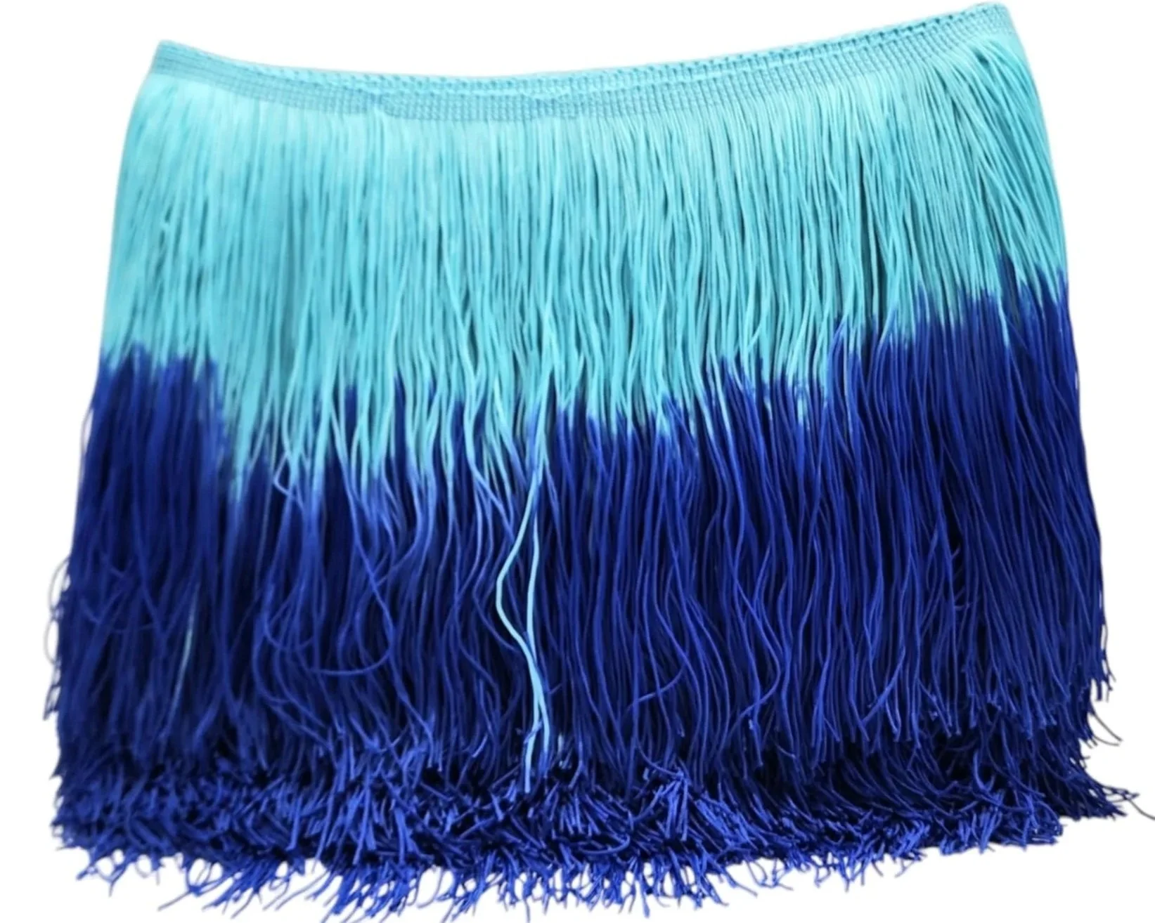 Light Blue & Dark Blue Ombre Fringe