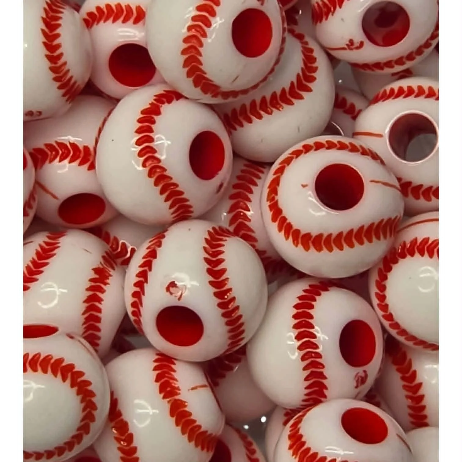 Baseball Acrylic Bead