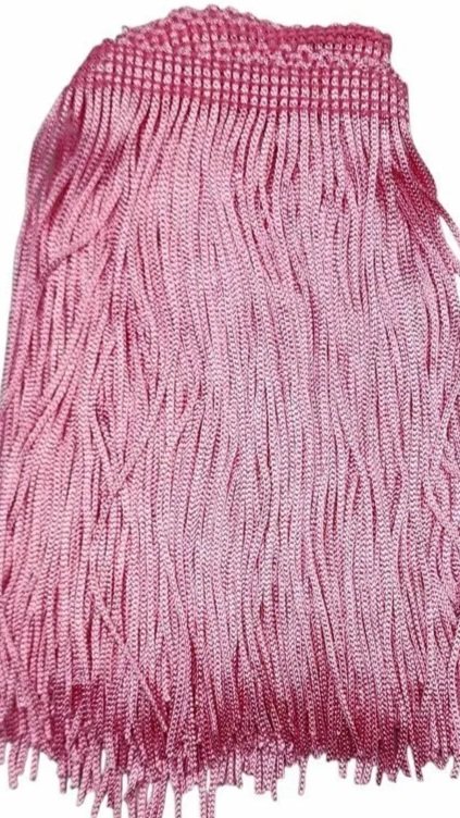 Pink Fringe Trim: 6-Inch Wide, Sold by the Yard