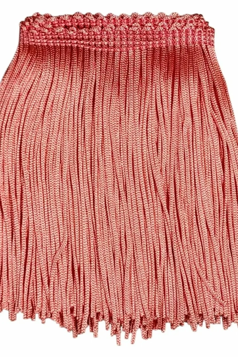 Brick Pink Fringe Trim: 4-Inch Wide, Sold by the Yard