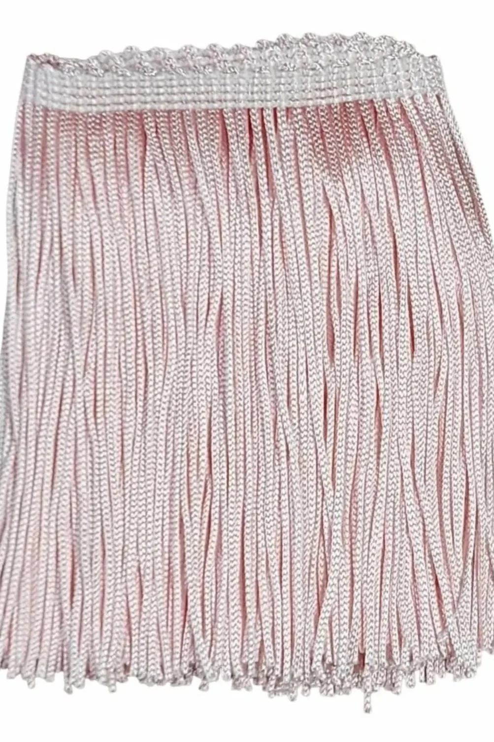 Pale Pink Fringe Trim: 4-Inch Wide, Sold by the Yard