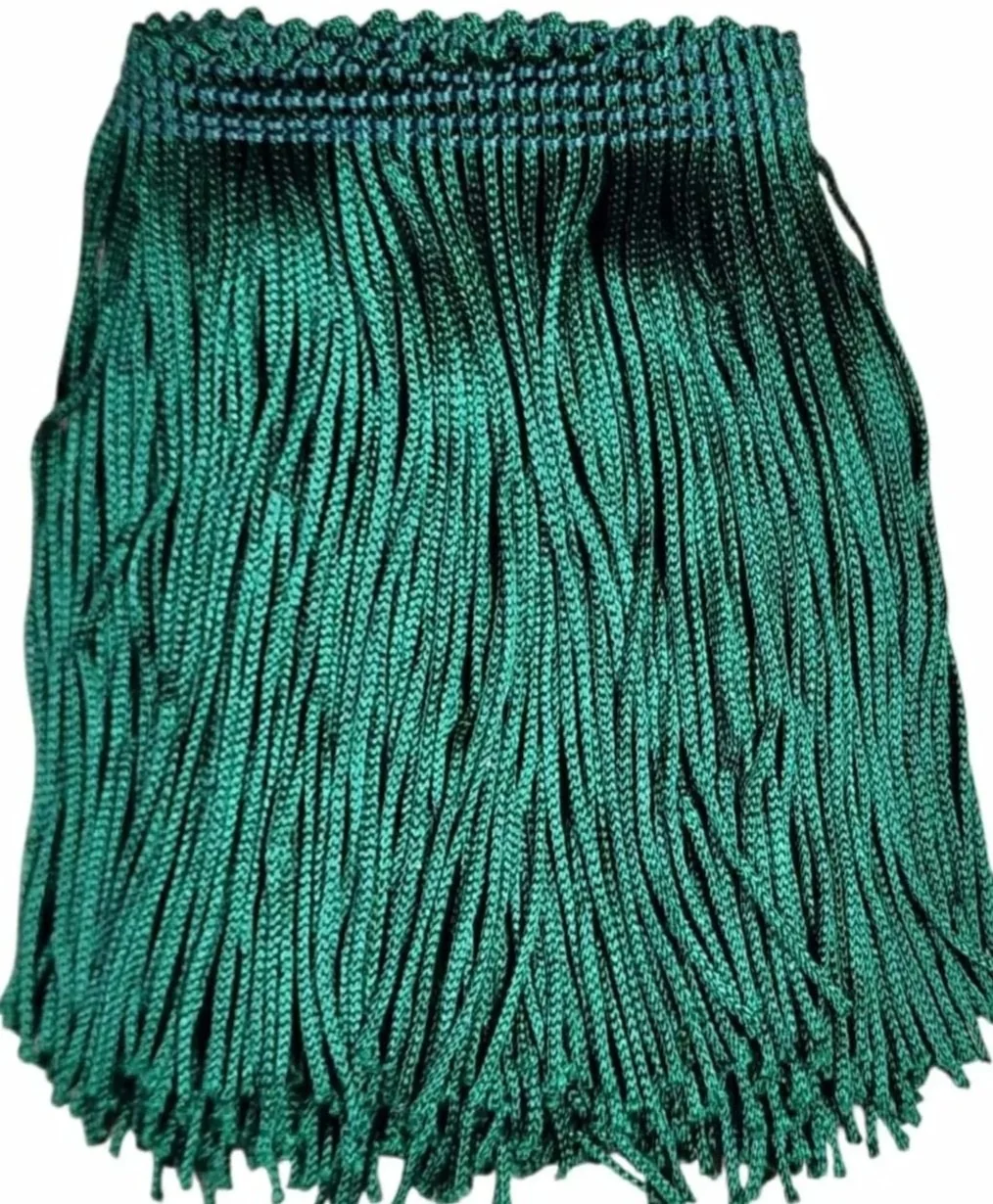 Forrest Green Fringe Trim: 4-Inch Wide, Sold by the Yard