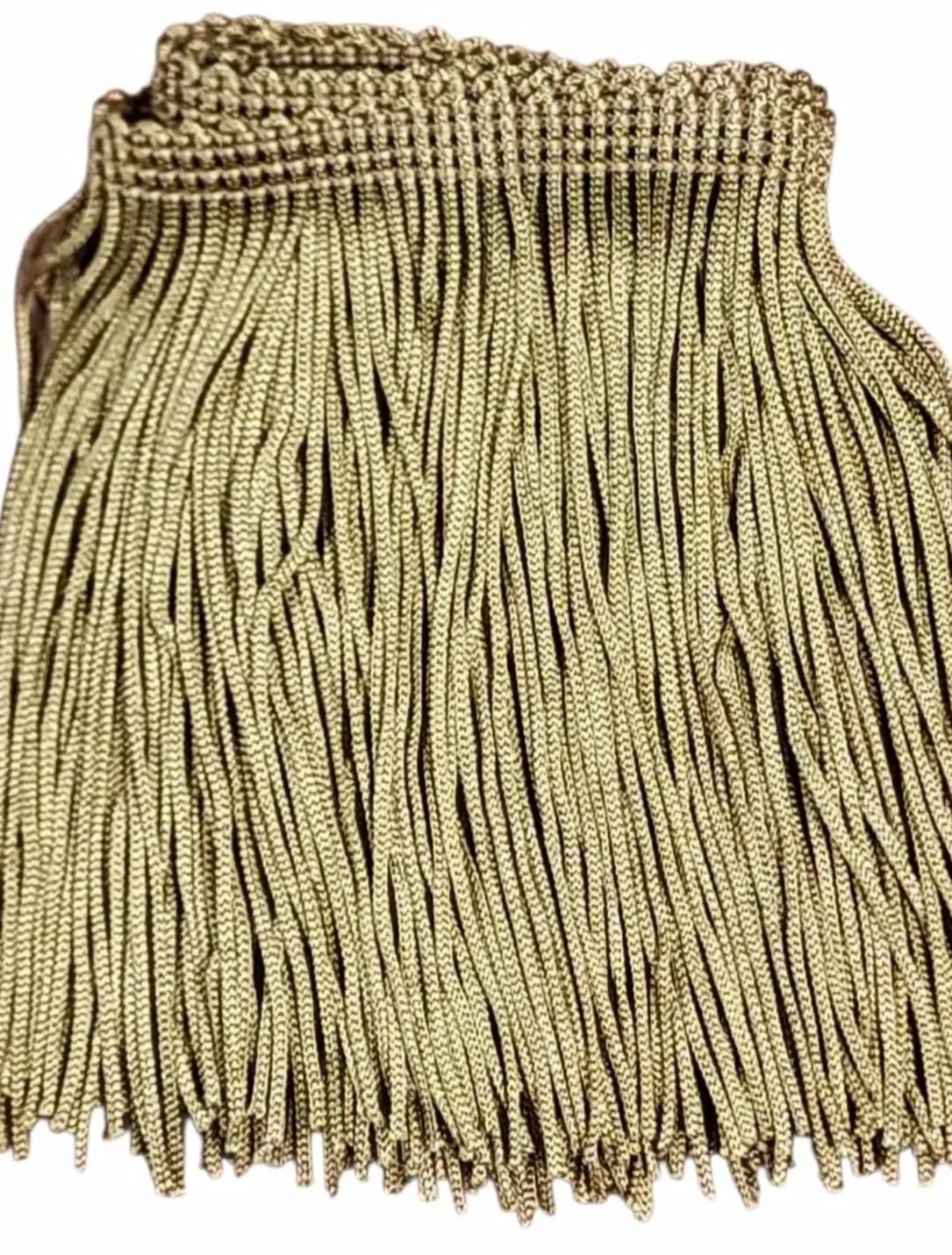 Light French Beige Fringe Trim: 4-Inch Wide, Sold by the Yard