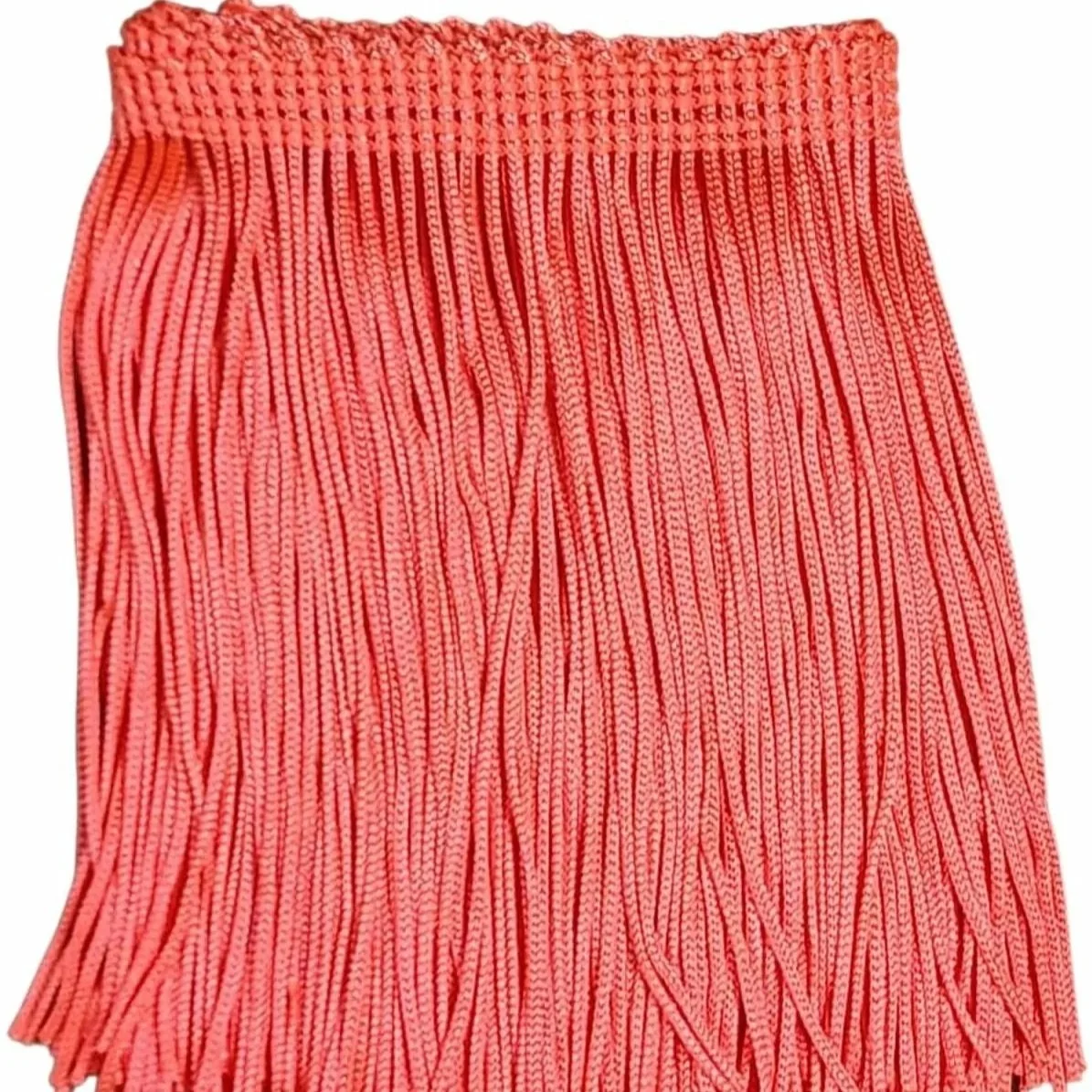 Punch Pink Fringe Trim: 4-Inch Wide, Sold by the Yard