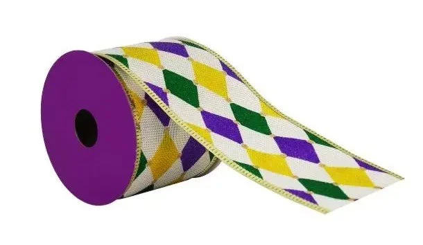 Mardi Gras Glitter Diamond Wired Taffeta Ribbon (4).jpg