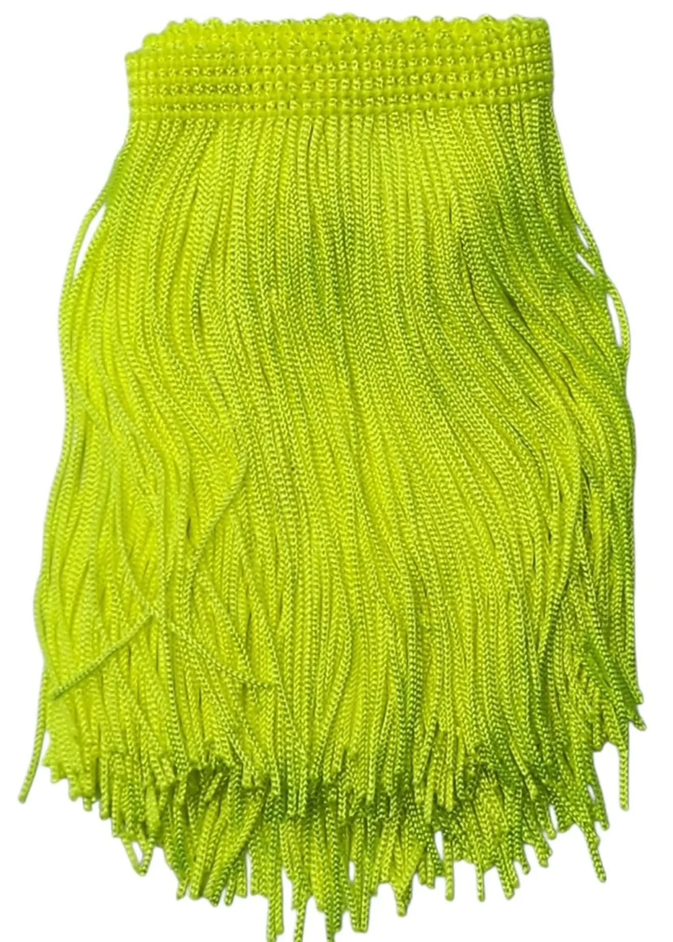 Fluorescent Yellow Fringe Trim: 4-Inch Wide, Sold by the Yard