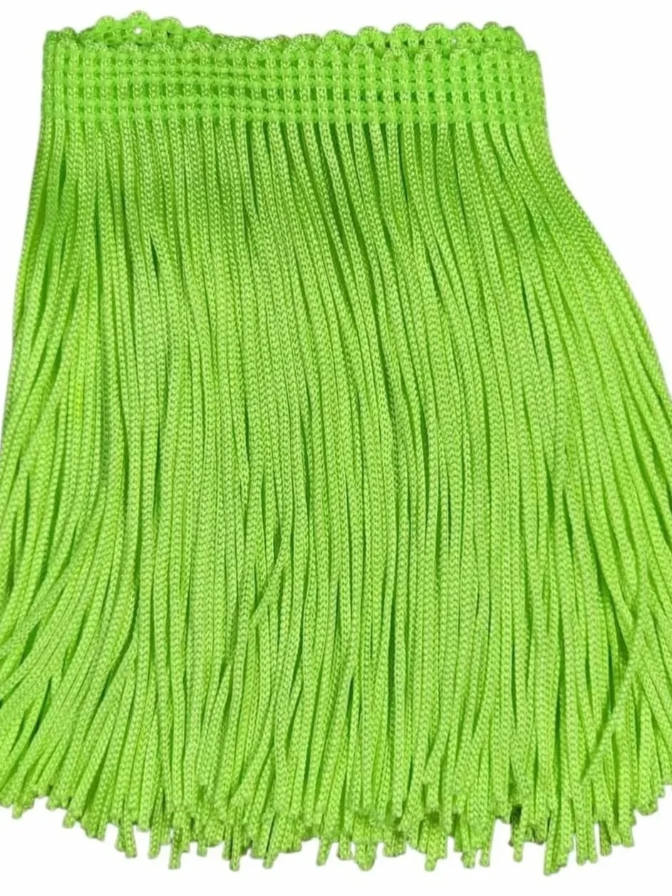 Fluorescent Green Fringe Trim: 4-Inch Wide, Sold by the Yard